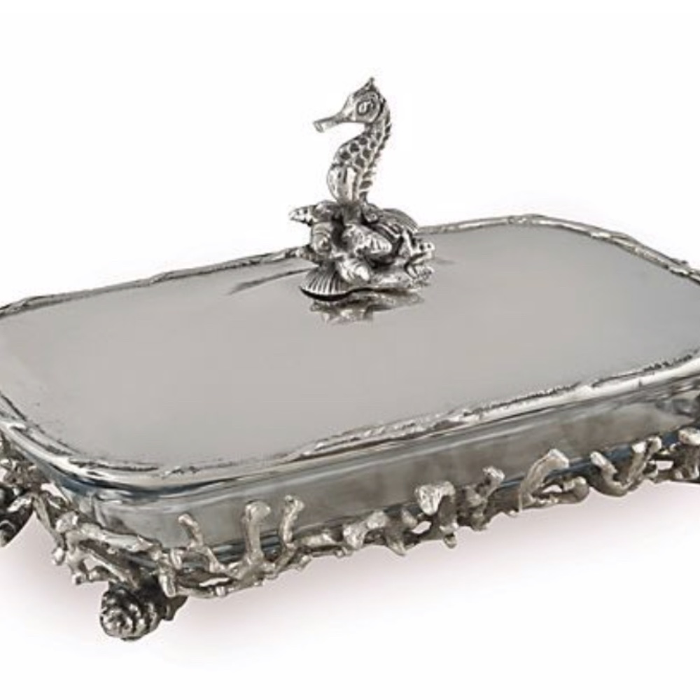 Seahorse & Coral Covered Rectangular Baker